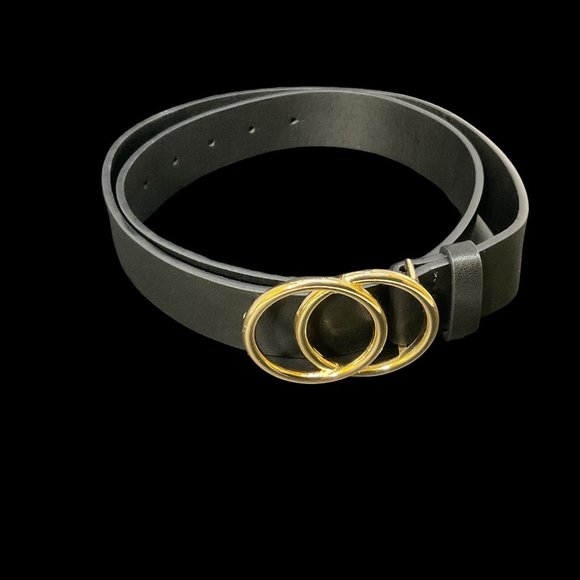 Woman’s Black  Faux‎ Leather Fashion Belt Size 39” X 1.5” New Without Tags - Picture 2 of 3